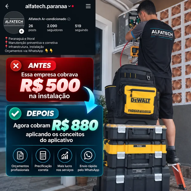 Alfatech Ar-condicionado: antes cobrava R$ 500 na instalação, agora cobra R$ 880